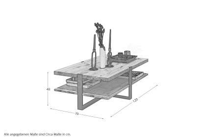 Steel living von Thielemeyer - Couchtisch 720033 Wildeiche gebürstet