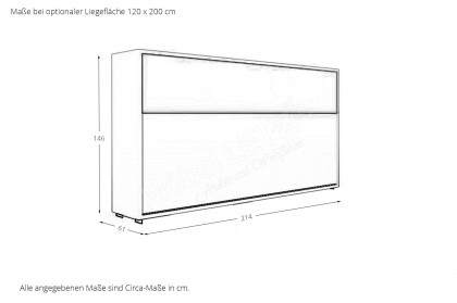 loop von Rudolf - Schrankklappbett quer mit Stauraum cotton - himbeer
