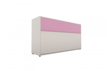 loop von Rudolf - Schrankklappbett quer mit Stauraum cotton - himbeer