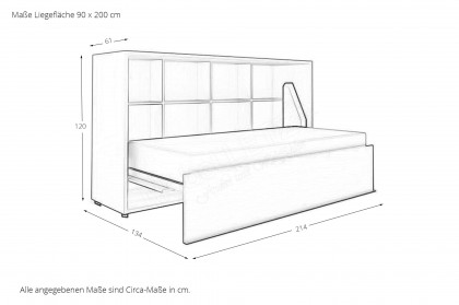 loop von Rudolf - Schrankklappbett quer mit Stauraum cotton - himbeer