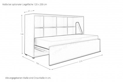 loop von Rudolf - Schrankklappbett quer mit Stauraum cotton - himbeer