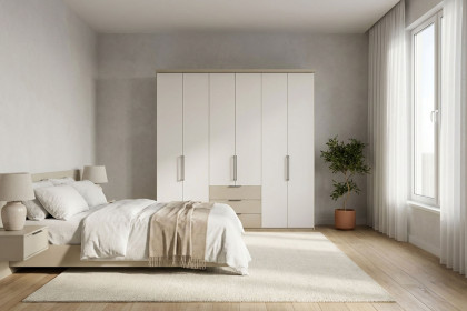 Monaco 1000 von Wiemann - Schrank grau-weiß mit Kranz ca. 225 cm breit