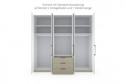 Monaco 1000 von Wiemann - Schrank grau-weiß mit Kranz ca. 225 cm breit