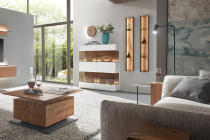 Torido von Hartmann - Highboard 7112 Lack weiß/ Riffeiche