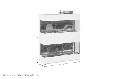 Torido von Hartmann - Highboard 7112 Lack weiß/ Riffeiche