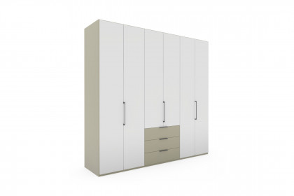 Monaco 1000 von Wiemann - Kombi-Drehtürenschrank grau - weiß