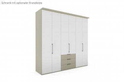 Monaco 1000 von Wiemann - Kombi-Drehtürenschrank grau - weiß