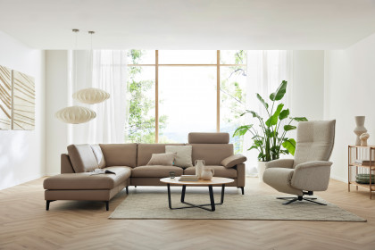 CL 500 von Erpo Polstermöbel - Ledersofa links taupe