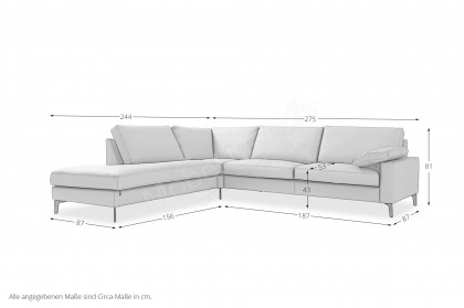 CL 500 von Erpo Polstermöbel - Ledersofa links taupe