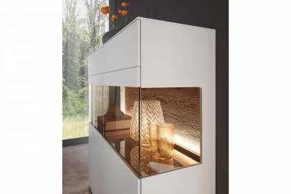 Torido von Hartmann - Highboard 6111 Lack weiß/ Riffeiche