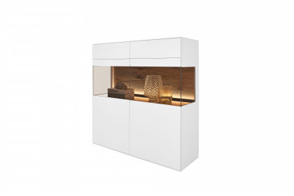 Torido von Hartmann - Highboard 6111 Lack weiß/ Riffeiche