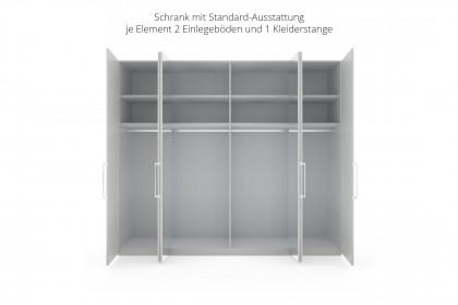 Monaco 2000 von Wiemann - Dreh-Falttürenschrank Glas champagner