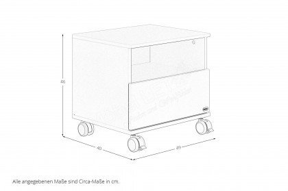 Hazel von YUNY by Paidi - Rollcontainer cashmere-beige - Eiche-Montana