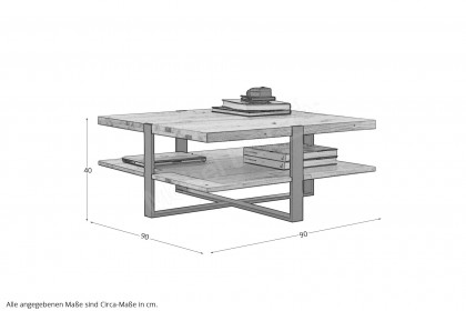 Steel living von Thielemeyer - Couchtisch 720031 Wildeiche gebürstet