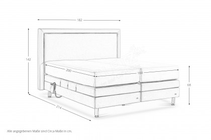 Liverpool von RUF Betten - Boxspringbett in Silber mit Motor