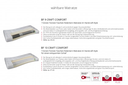 Liverpool von RUF Betten - Boxspringbett in Silber mit Motor