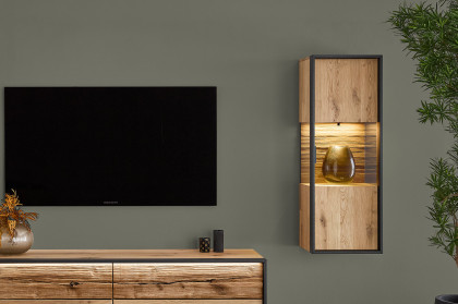 Steel living von Thielemeyer - Hängevitrine 720732 Wildeiche gebürstet