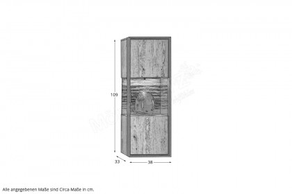 Steel living von Thielemeyer - Hängevitrine 720732 Wildeiche gebürstet