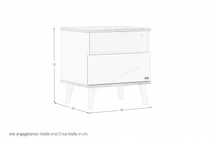 Hazel von YUNY by Paidi - Nachtkommode cashmere-beige - Eiche-Montana