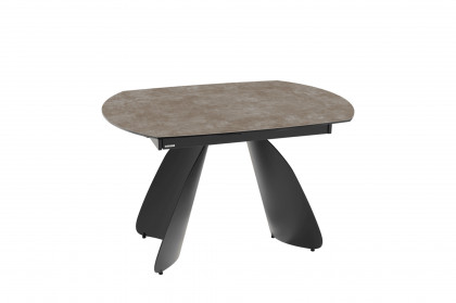 Modena-dining von Akante - Esszimmertisch in Zementgrau & Stahl schwarz