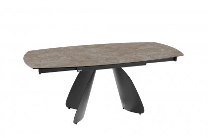 Modena-dining von Akante - Esszimmertisch in Zementgrau & Stahl schwarz