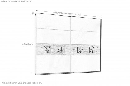 Multiline von SCHÖNER WOHNEN - Schweber Balkeneiche/ satingrau 2-türig