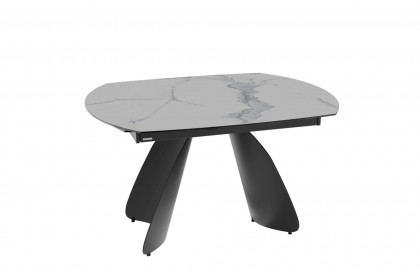 Modena-dining von Akante - Keramiktisch in weißer Marmoroptik