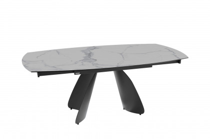 Modena-dining von Akante - Keramiktisch in weißer Marmoroptik