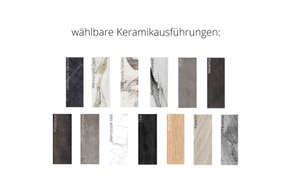 Modena-dining von Akante - Keramiktisch in weißer Marmoroptik