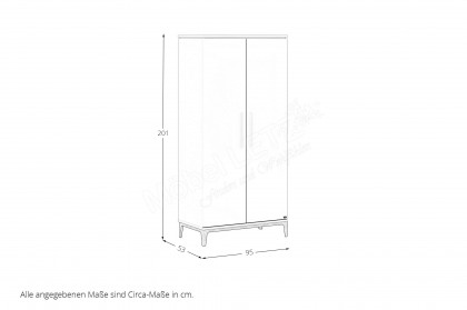 Cutie-Lea von YUNY by Paidi - Schrank schmal 2-türig off-white - Soapy-Oak