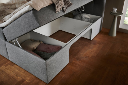 Petty von Sofa-Team - Boxbett mit Haustierhöhle hellgrau