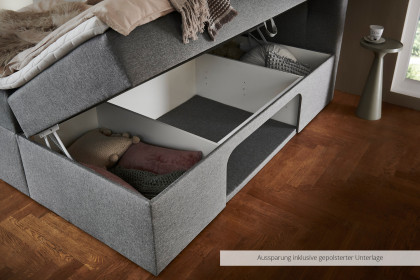 Petty von Sofa-Team - Boxbett mit Haustierhöhle hellgrau