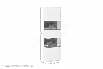 Torido von Hartmann - Vitrine 0051 Lack weiß/ Riffeiche