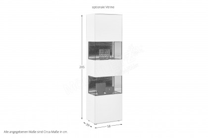Torido von Hartmann - Vitrine 0051 Lack weiß/ Riffeiche