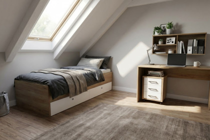 Achat von Priess - Kastenbett mit Schubkästen Artisan Eiche/ lichtweiß