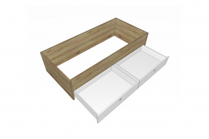 Achat von Priess - Kastenbett mit Schubkästen Artisan Eiche/ lichtweiß