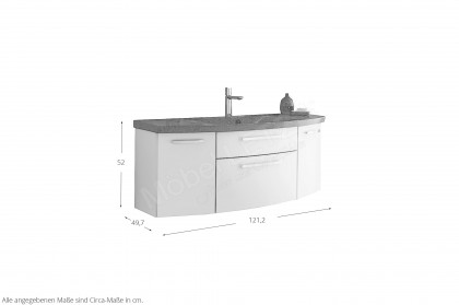 Vuelta-Care von puris - Badezimmer in Weiß Hochglanz/ Metallic Grey