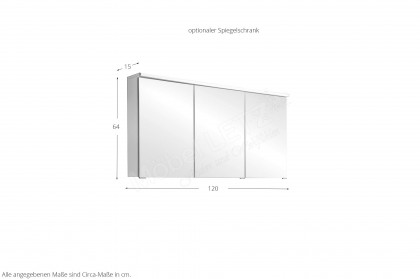Vuelta-Care von puris - Badezimmer in Weiß Hochglanz/ Metallic Grey
