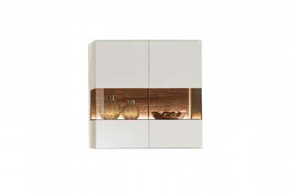 Torido von Hartmann - Hängevitrine 6115 Lack weiß/ Riffeiche