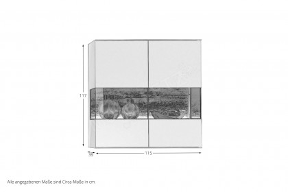 Torido von Hartmann - Hängevitrine 6115 Lack weiß/ Riffeiche