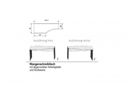 Achat von Priess - Wangenschreibtisch Artisan-Eiche