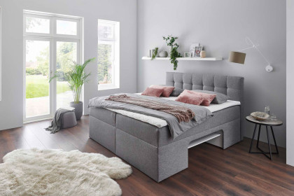 Shelfie-Dream von Sofa-Team - Boxbett mit Regalnische hellgrau