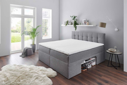 Shelfie-Dream von Sofa-Team - Boxbett mit Regalnische hellgrau