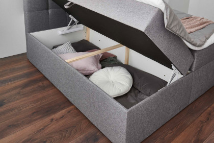 Shelfie-Dream von Sofa-Team - Boxbett mit Regalnische hellgrau