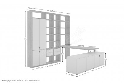 Kira-System von Musterring - Arbeitsplatz mit viel Stauraum