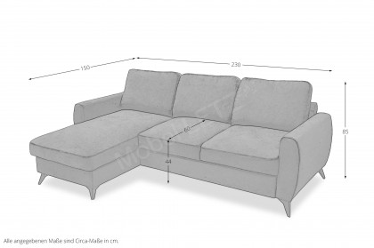 Jeffrey von Exxpo - Polstersofa links taupe