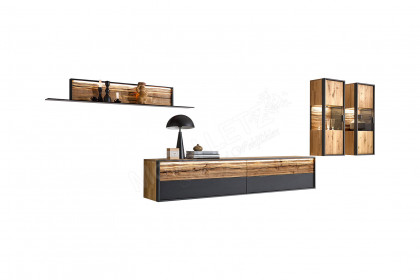 Steel living von Thielemeyer - Wohnwand Wildeiche