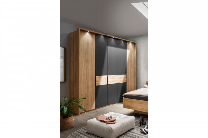 Cadiz von Wiemann - Schrank mit Riffholz-Querriegel Eiche-graphit