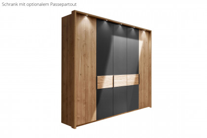 Cadiz von Wiemann - Schrank mit Riffholz-Querriegel Eiche-graphit