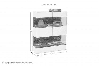 Torido von Hartmann - Wohnwand V20 Lack weiß/ Kerneiche Umato
